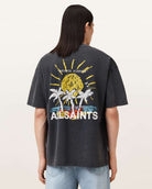 AllSaints Cove Crayon Graphic Oversized T-Shirt – Washed Black
