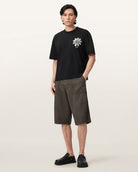 AllSaints Petals Boxy Short Sleeve Graphic T-Shirt – Washed Black