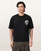 AllSaints Petals Boxy Short Sleeve Graphic T-Shirt – Washed Black
