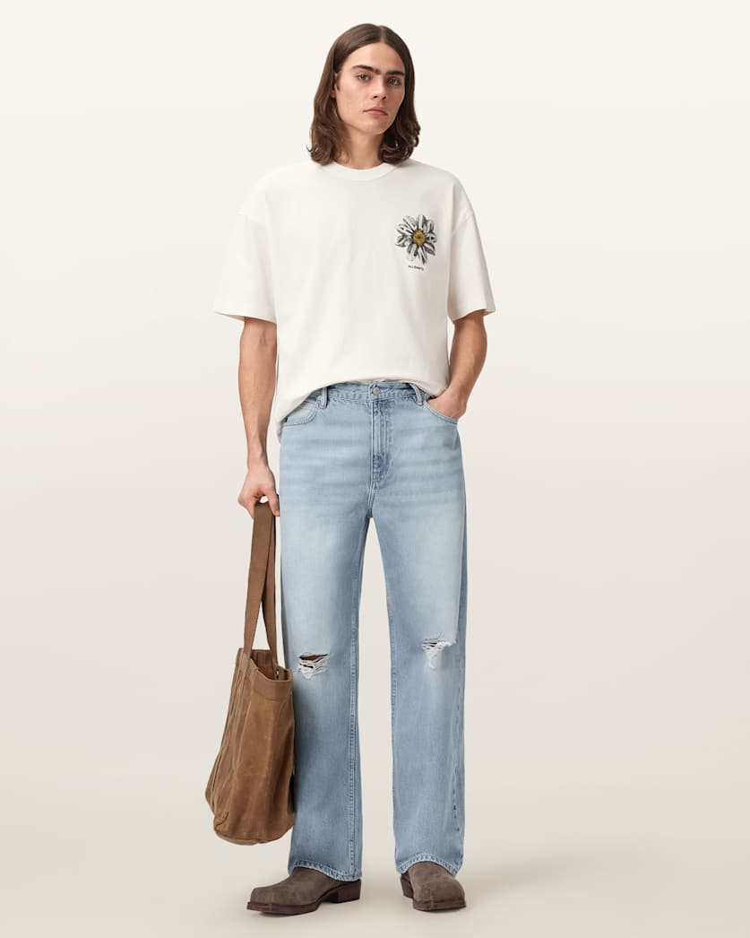 AllSaints Petals Boxy Short Sleeve Graphic T-Shirt – Chalk White