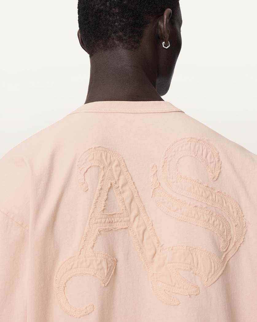 AllSaints Insignia Short Sleeve Cotton T-Shirt – Crystal Pink