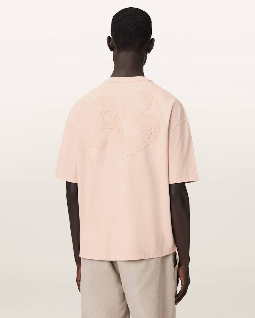 AllSaints Insignia Short Sleeve Cotton T-Shirt – Crystal Pink