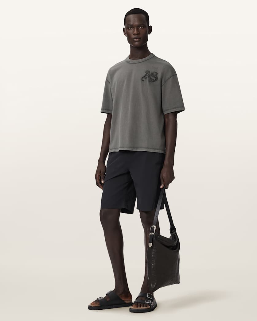 AllSaints Insignia Short Sleeve Cotton T-Shirt – Washed Black