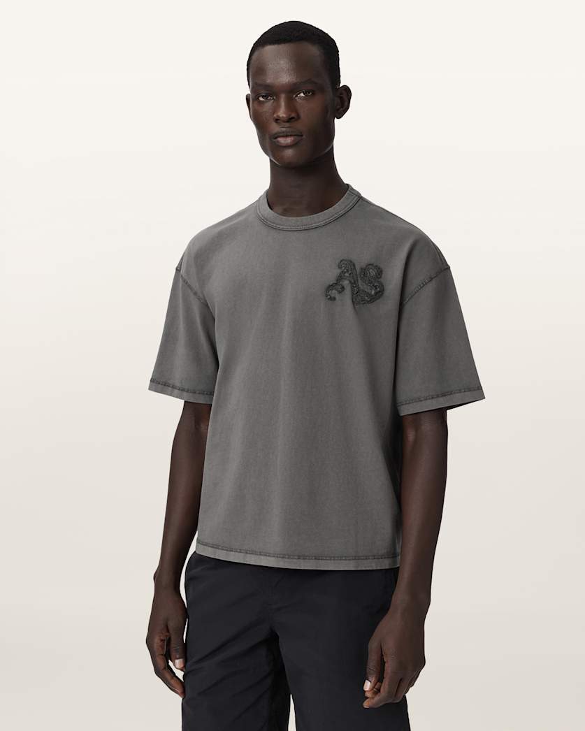 AllSaints Insignia Short Sleeve Cotton T-Shirt – Washed Black