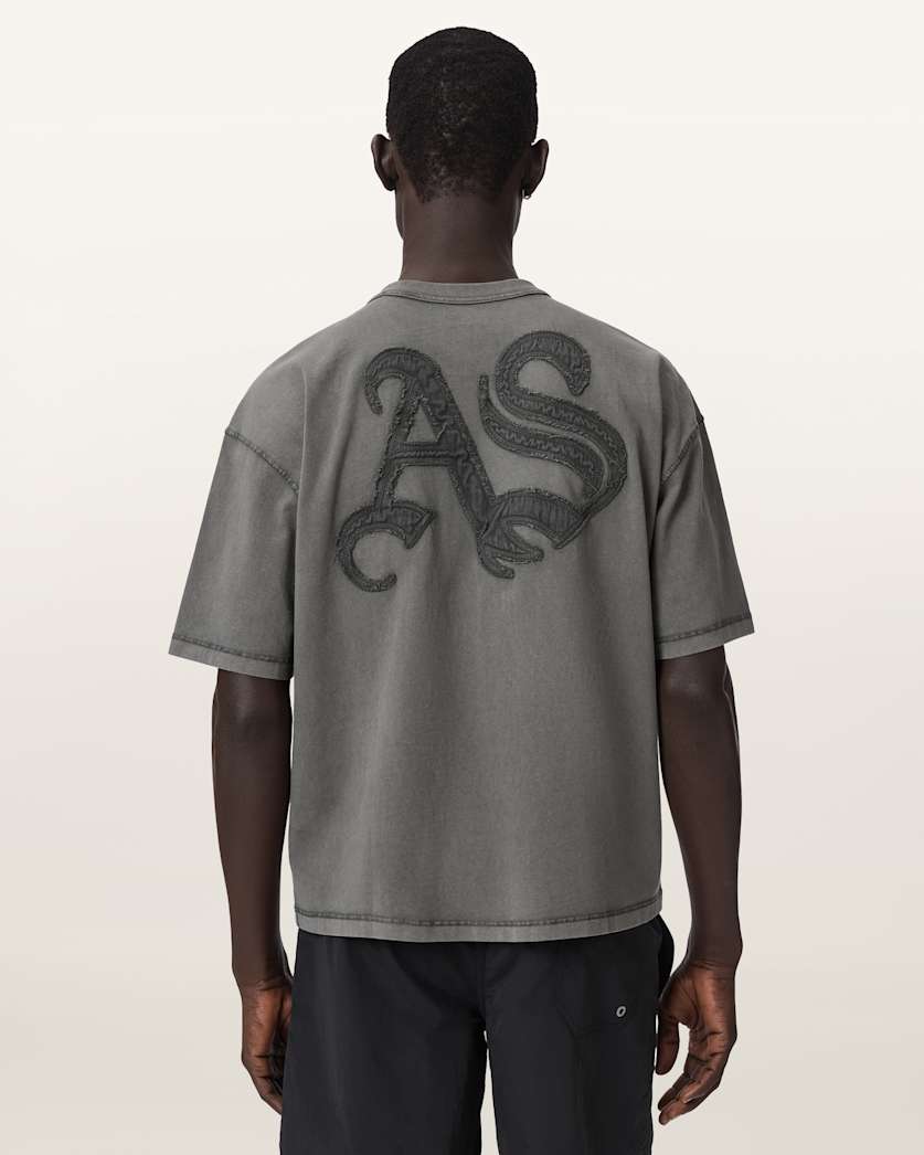 AllSaints Insignia Short Sleeve Cotton T-Shirt – Washed Black