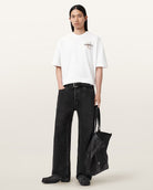 AllSaints Valen Oversized Graphic T-Shirt - Ashen White