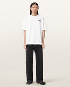 AllSaints Valen Oversized Graphic T-Shirt - Ashen White