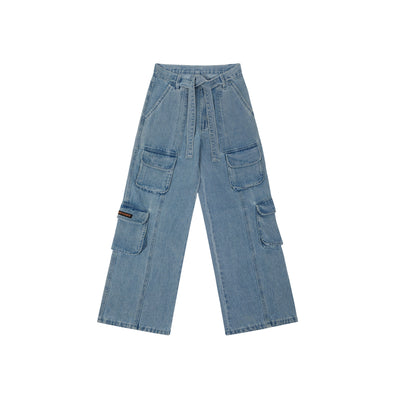 BLUE DRAWSTRING DENIM MEN'S CARGO