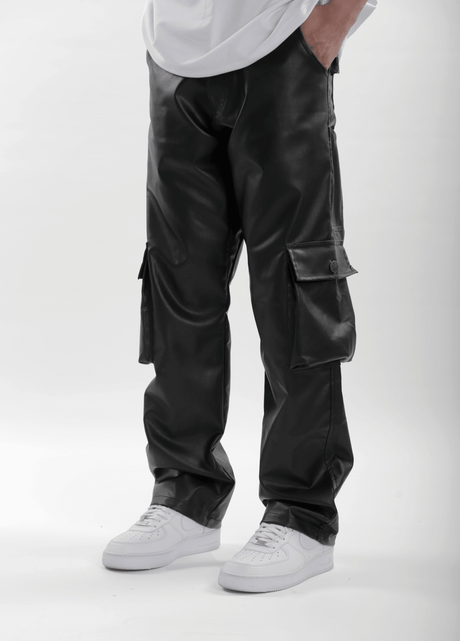 Leather Carpenter Pants - Black - dawntown