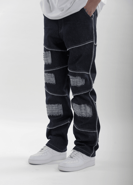 Scratched Denim Jeans - dawntown