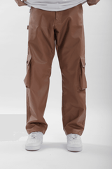 Leather Carpenter Pants - Brown - dawntown