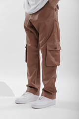 Leather Carpenter Pants - Brown - dawntown