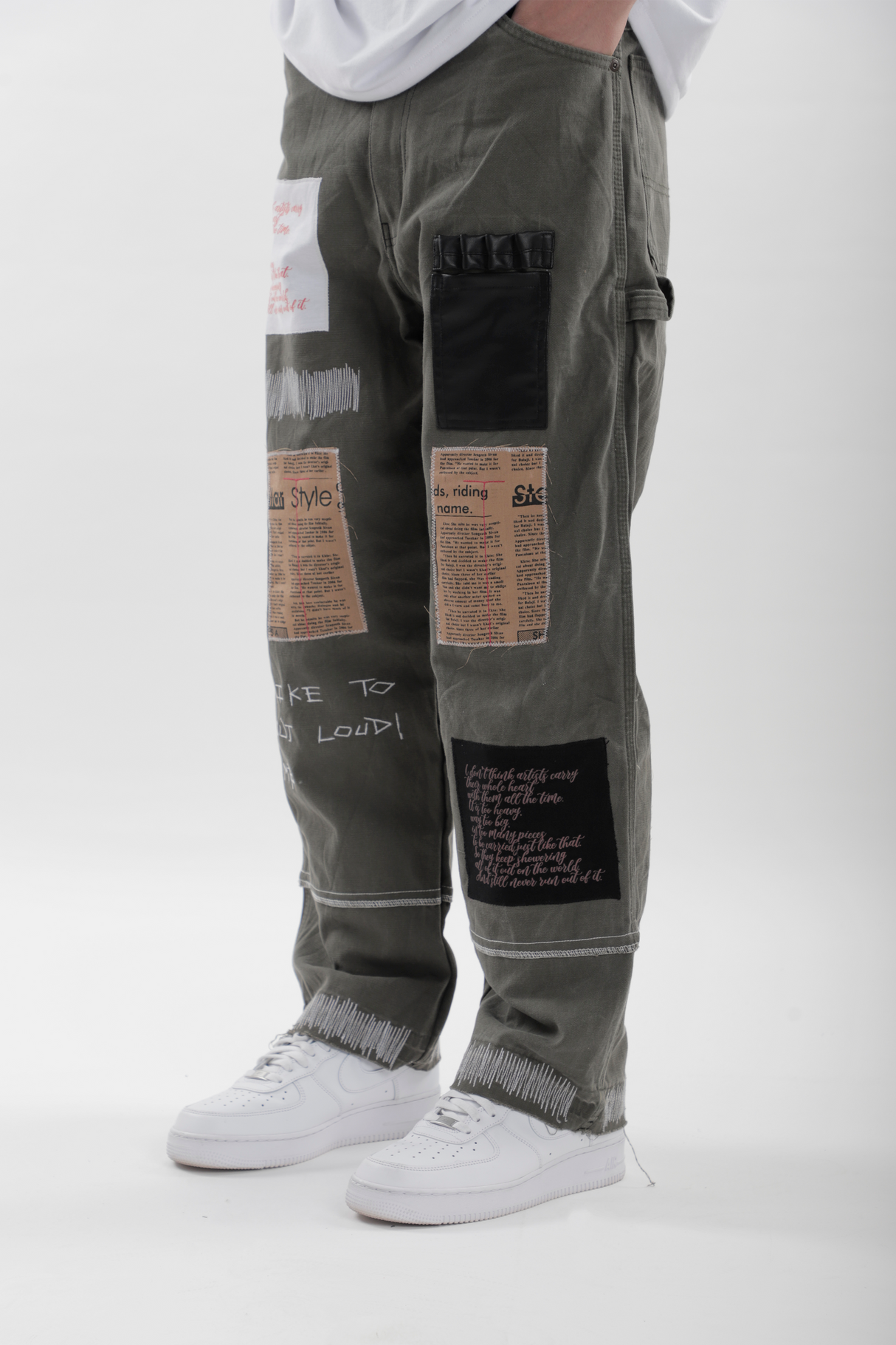 Earthtone Olive Upcycled Denims