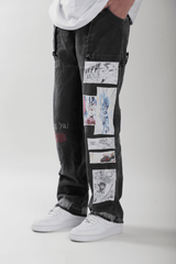 Earthtone Black Upcycled Denims - dawntown