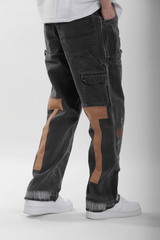 Earthtone Black Upcycled Denims - dawntown