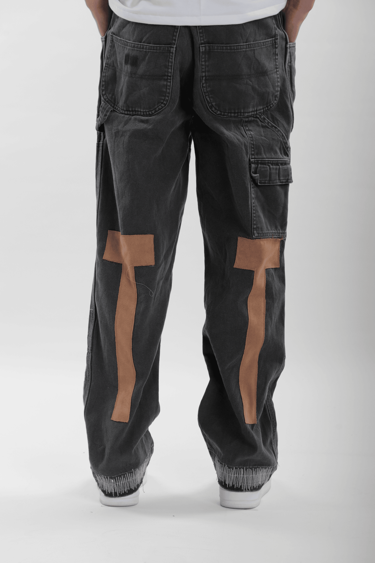 Earthtone Black Upcycled Denims - dawntown