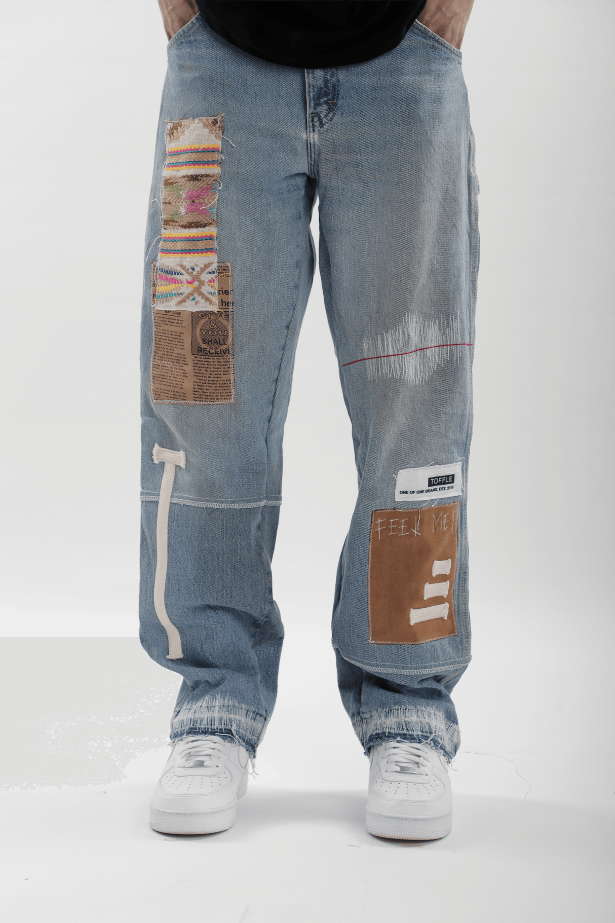 Earthtone Blue Upcycled Denims - dawntown