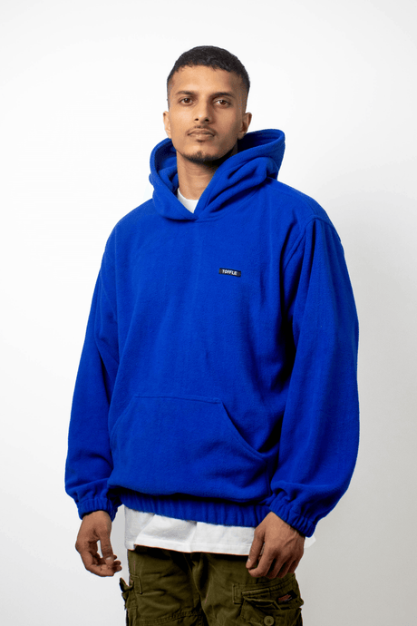 Dark Blue Polar Fleece Hoodie - dawntown