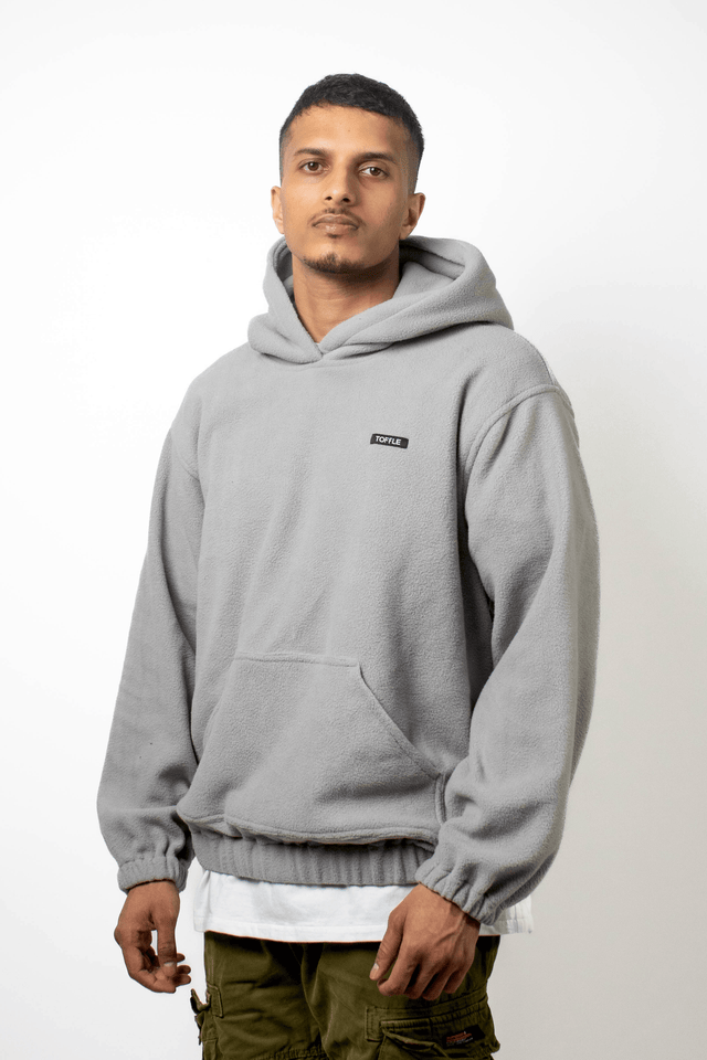 Grey Polar Fleece Hoodie - dawntown