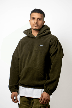 Olive Polar Fleece Hoodie - dawntown