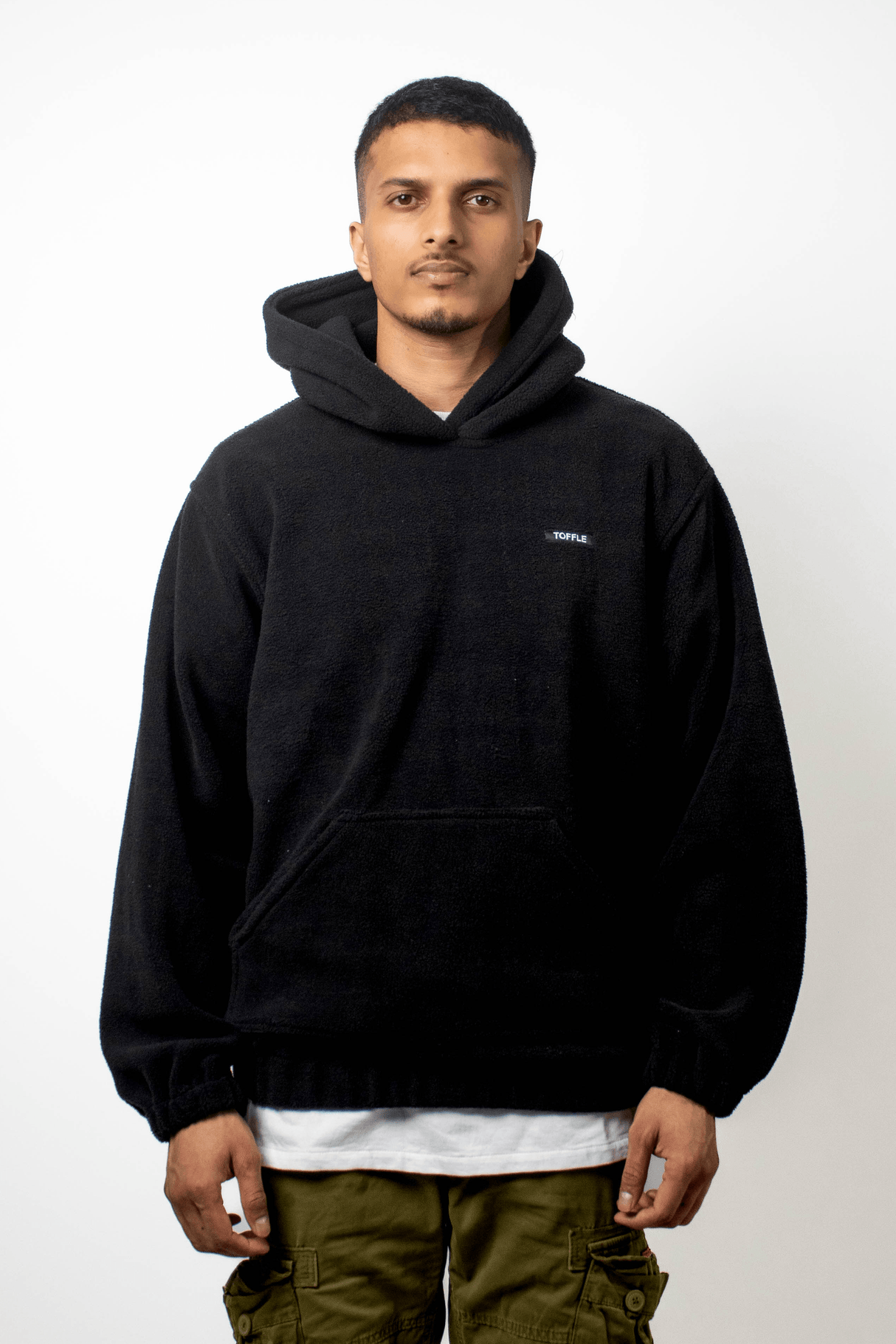 Black Polar Fleece Hoodie - dawntown