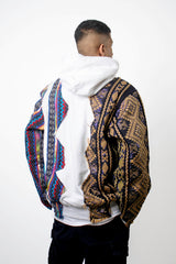 White Artistic Stitched Hoodie - dawntown