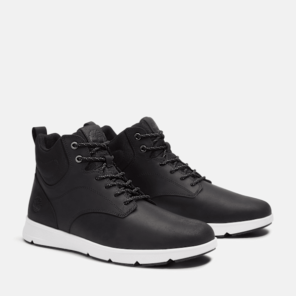 Timberland Mens Parker Street High-Top Sneaker Black Full-Grain