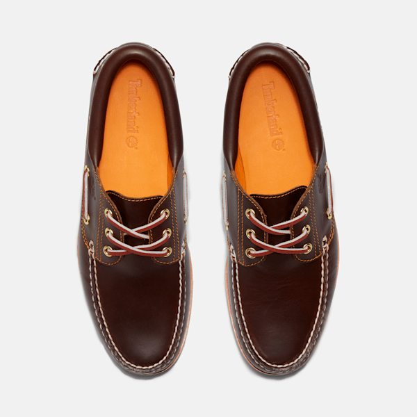 Timberland Authentic 3-Eye Lug Handsewn Boat Shoe Brown Men'S