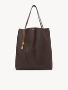 CHLOE Large Chloé Spin tote bag in grained leather Kohl Brown