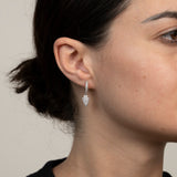 Iced Arrow Head Drop Hoop Huggie Earring