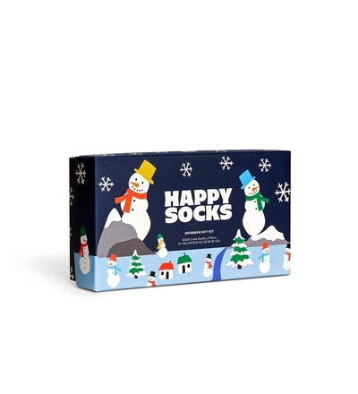 Happy Socks Unisex 3-Pack Snowman Crew Length Socks Gift Set for Women and Men