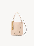 CHLOE Small Chloé Spin tote bag in grained leather Cement Pink
