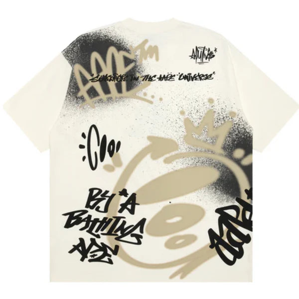 A BAPE BY A BATHING APE MOONFACE GRAPHIC TEE