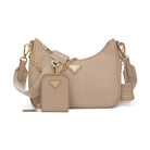Prada Re-Edition 2005 Saffiano Leather Bag Cameo Beige
