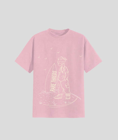 Pink Oversized Round Neck T-shirt