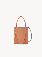 CHLOE Small Chloé Spin tote bag in grained & suede leather Wooden Orange