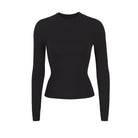 Skims Cotton Jersey Long Sleeve T-Shirt Soot