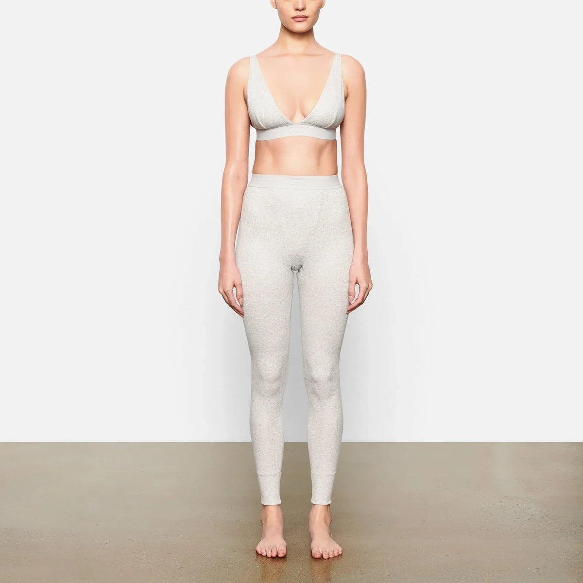 Skims Cotton Rib Legging Light Heather Grey