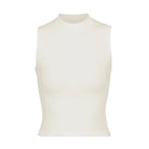 Skims Cotton Jersey Mock Neck Tank Bone