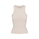 Skims Cotton Jersey Crew Neck Tank Stone