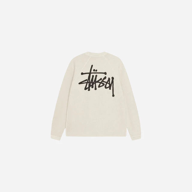 STUSSY RAGLAN THERMAL LS CREW BONE