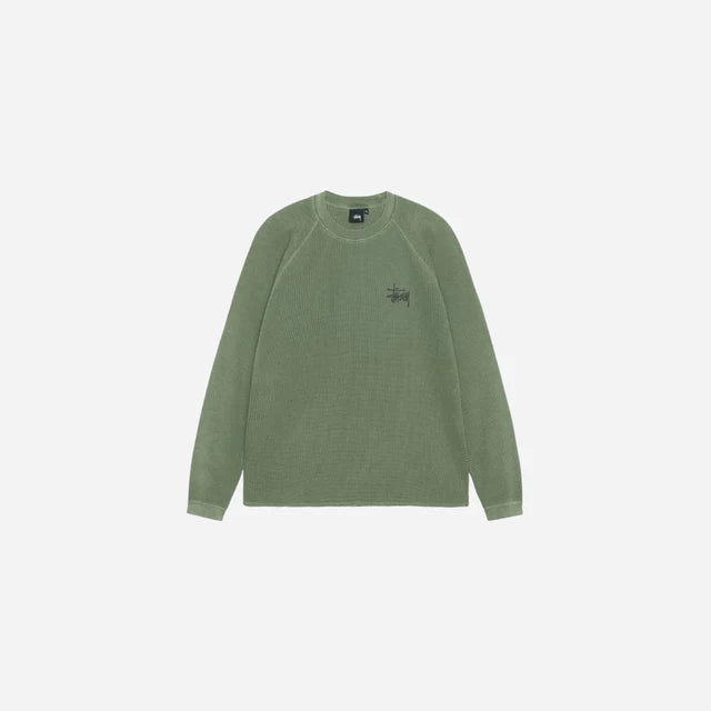 STUSSY RAGLAN THERMAL LS CREW PINE – Dawntown