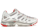 White and red Salomon XT-4K Kith low-top sneaker with mesh panels and visible branding on side.