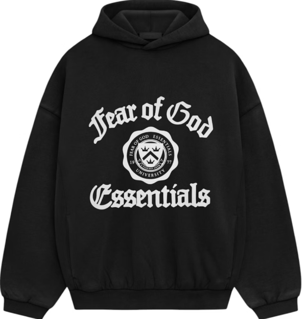 Fear of God Essentials Heavy Fleece Vintage Shrunken Hoodie Black