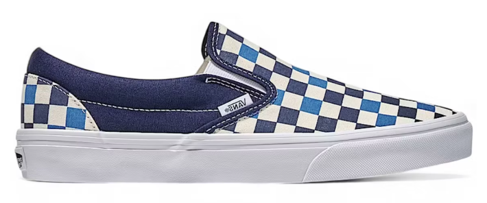 Checkered Slip Slip On Vans Blue And White Vans Classic Slip-on