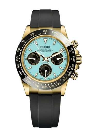 Seiko Mod Daytona Tiffany Blue / Yellow Gold(Original Seiko Movement)
