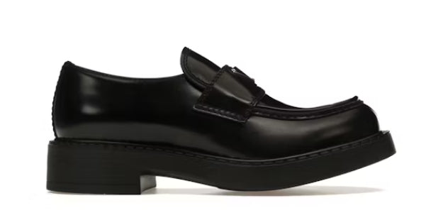 Prada 35mm Loafer Black Brushed Leather