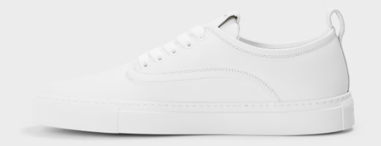 White sneaker on a light gray background