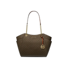 Michael Kors Jet Set Large Signature Logo Shoulder Bag Brown