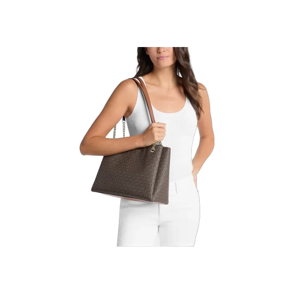 Michael Kors Soho Medium Signature Logo Tote Bag Vanilla